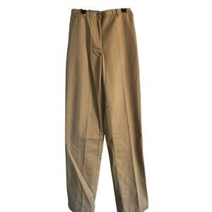 NWOT Land's End Women's Khaki Pants Elastic Waist Poly/Cotton Blend Size 6Tall